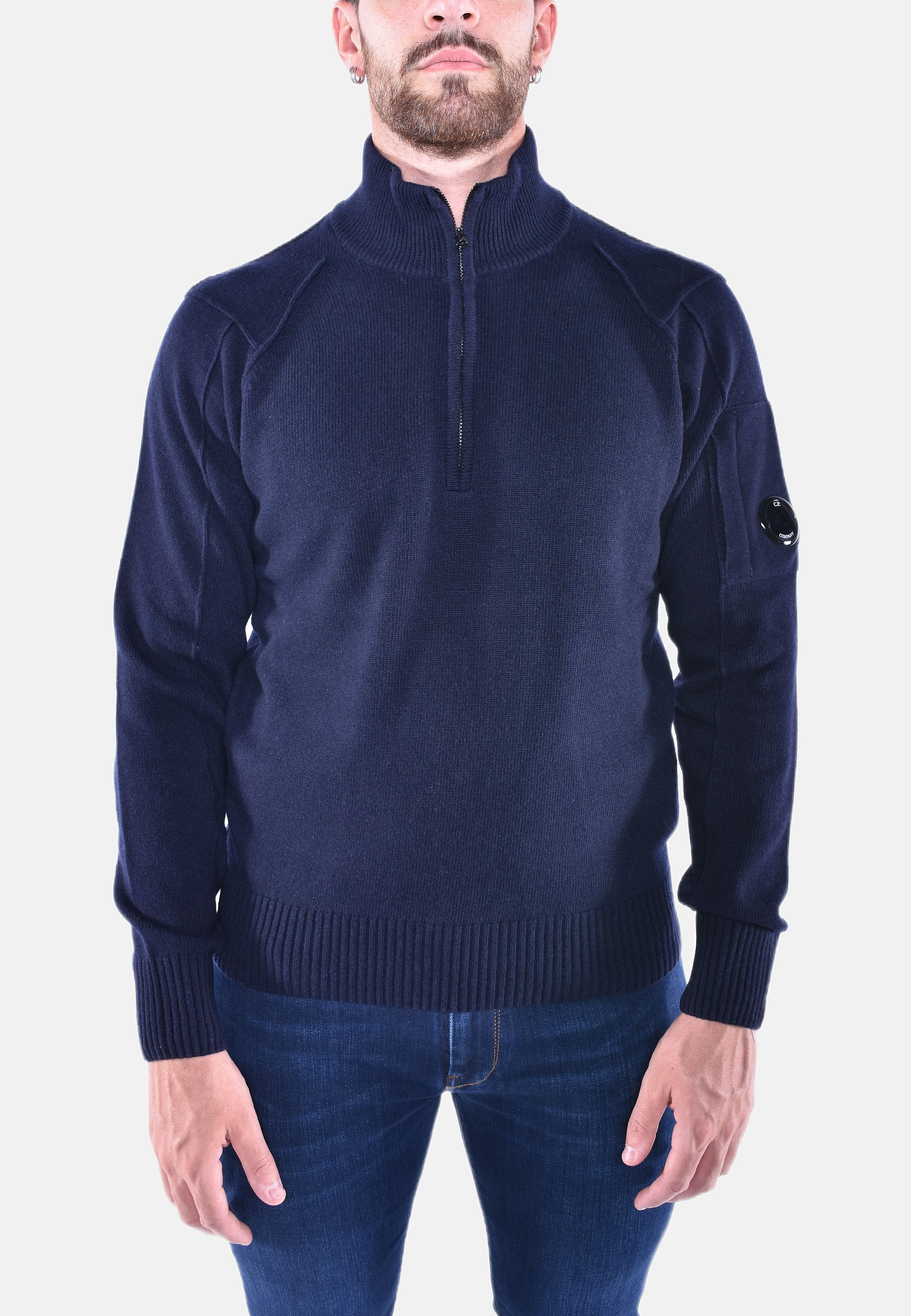 LAMBSWOOL QUARTER ZIPPED KNIT