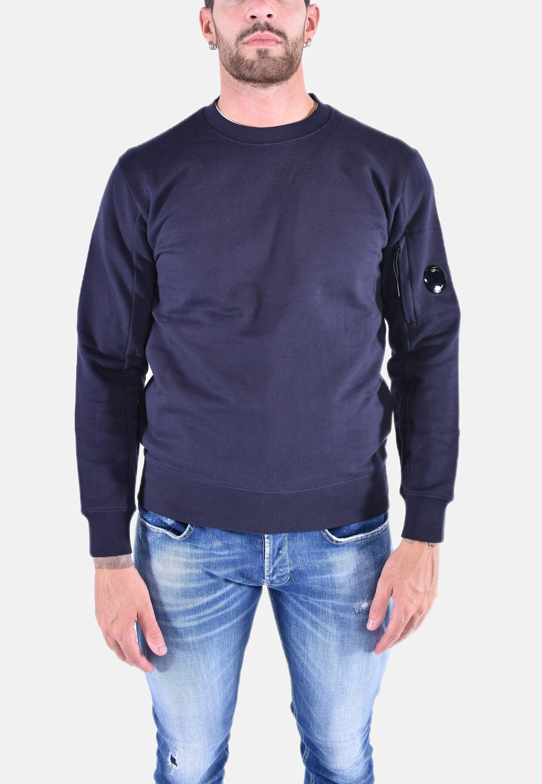 DIAGONAL RAISED FLEECE LENS SWEATSHIRT