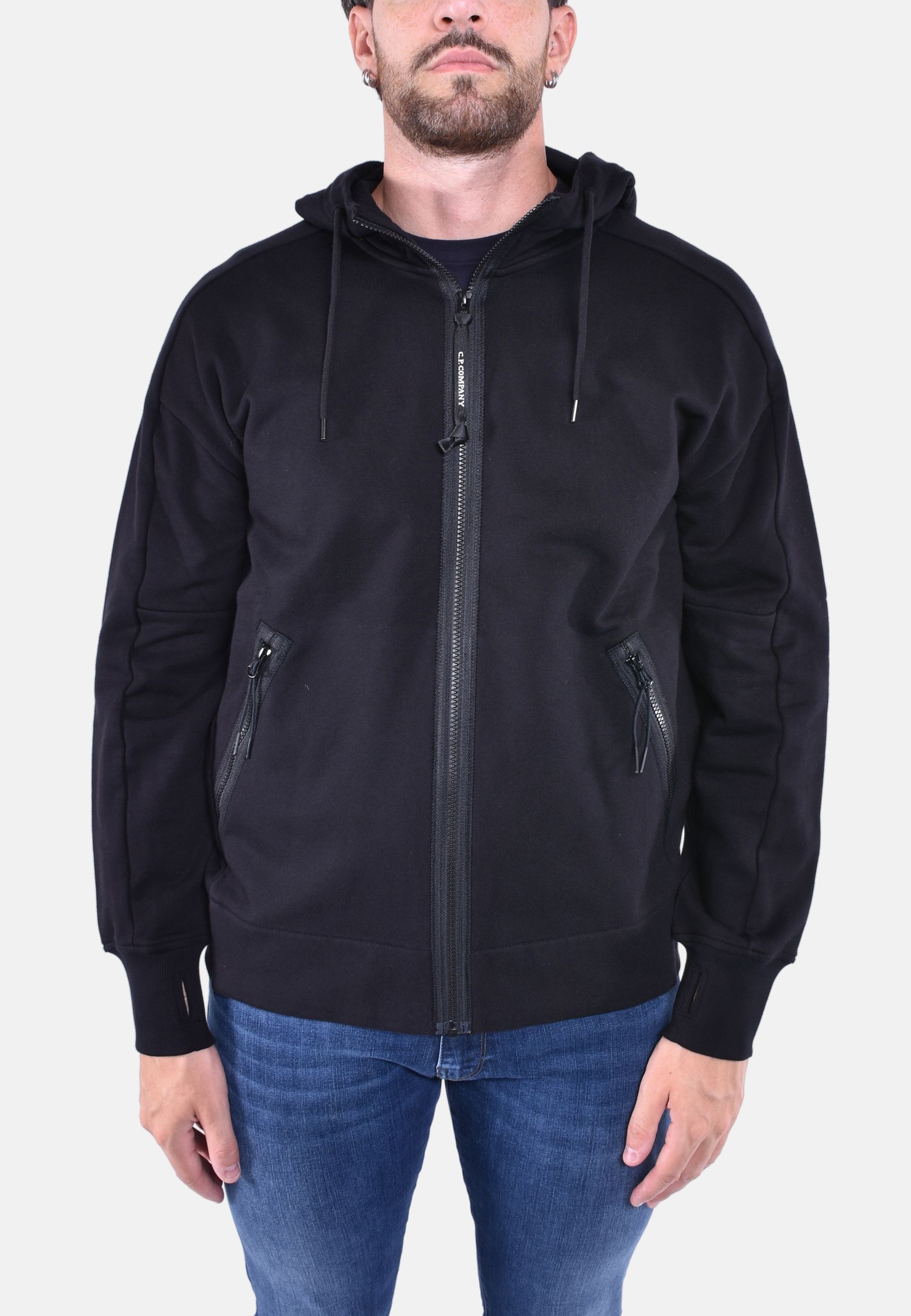 FELPA SWEATSHIRTS HOODED OPEN DIAGONAL RAISED FLEECE