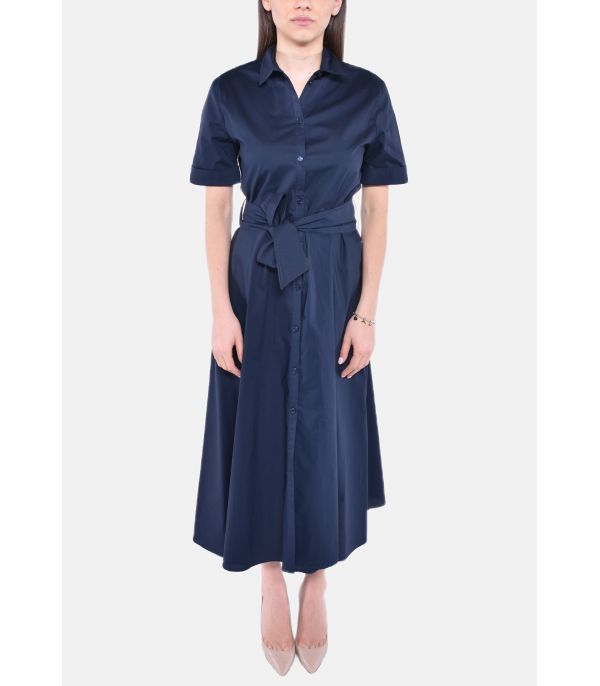 BELTED POPLIN SHIRT DRESS