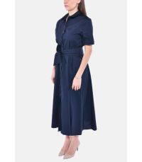 BELTED POPLIN SHIRT DRESS