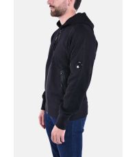 DIAGONAL RAISED FLEECE ZIPPED HOODED SWEATSHIRT