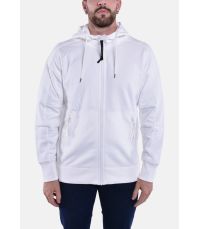 DIAGONAL RAISED FLEECE ZIPPED HOODED SWEATSHIRT