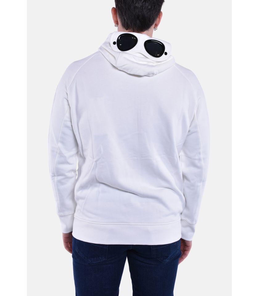 DIAGONAL RAISED FLEECE ZIPPED HOODED SWEATSHIRT