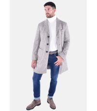 CAPPOTTO SARTORIALE IN LANA MICROFANTASIA