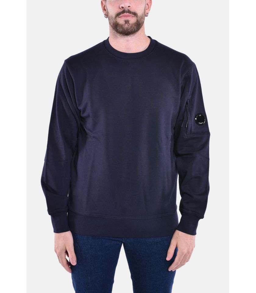 DIAGONAL RAISED FLEECE CREW NECK LENS SWEATSHIRT