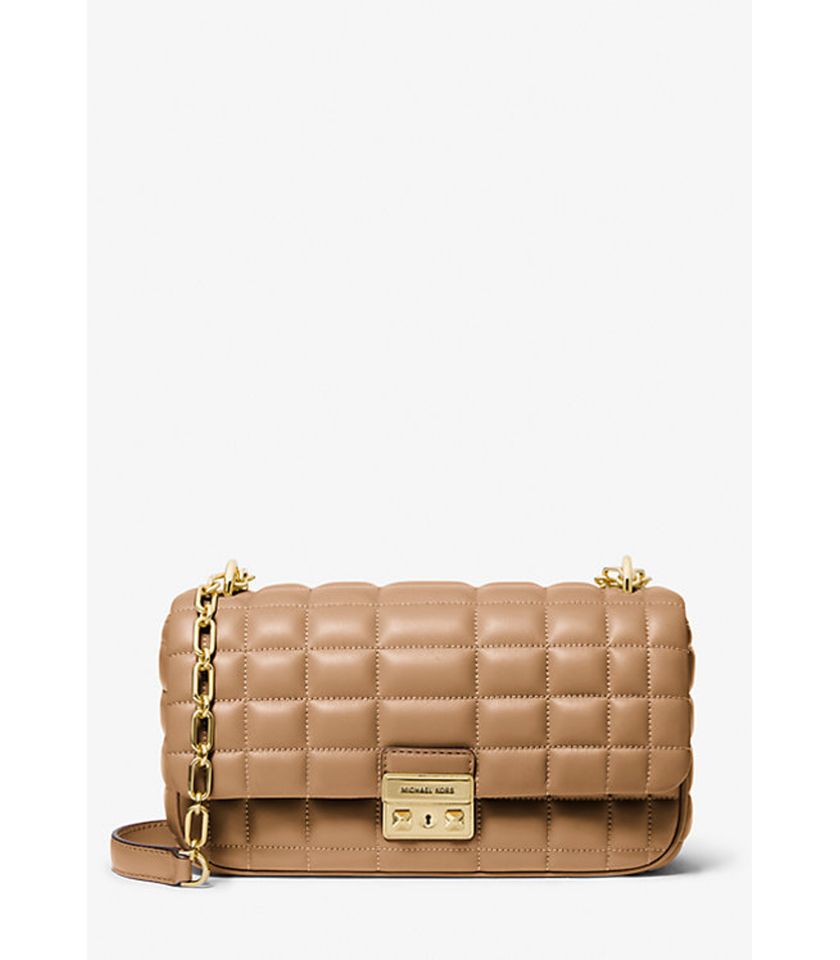 TRIBECA LARGE QUILTED LEATHER SHOULDER BAG