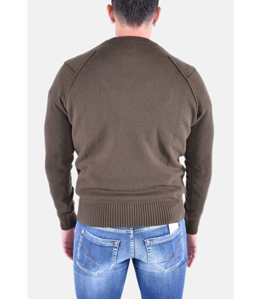 LAMBSWOOL GRS CREW NECK KNIT