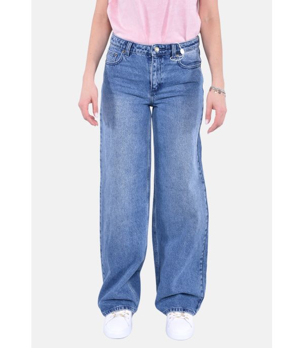 Jeans in denim a gamba ampia
