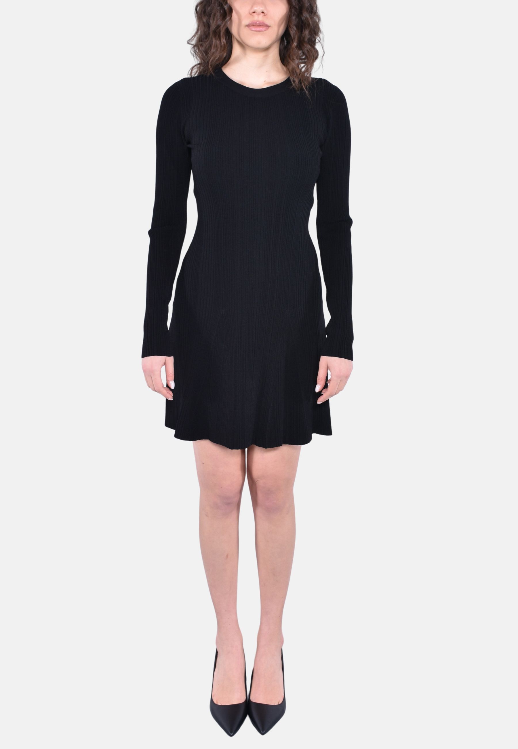RIB FLARE SKIRT MINI DRESS