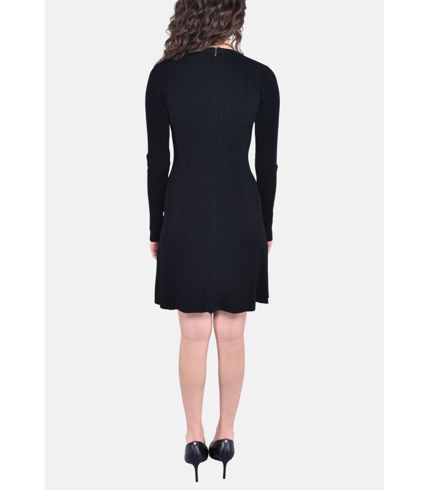RIB FLARE SKIRT MINI DRESS