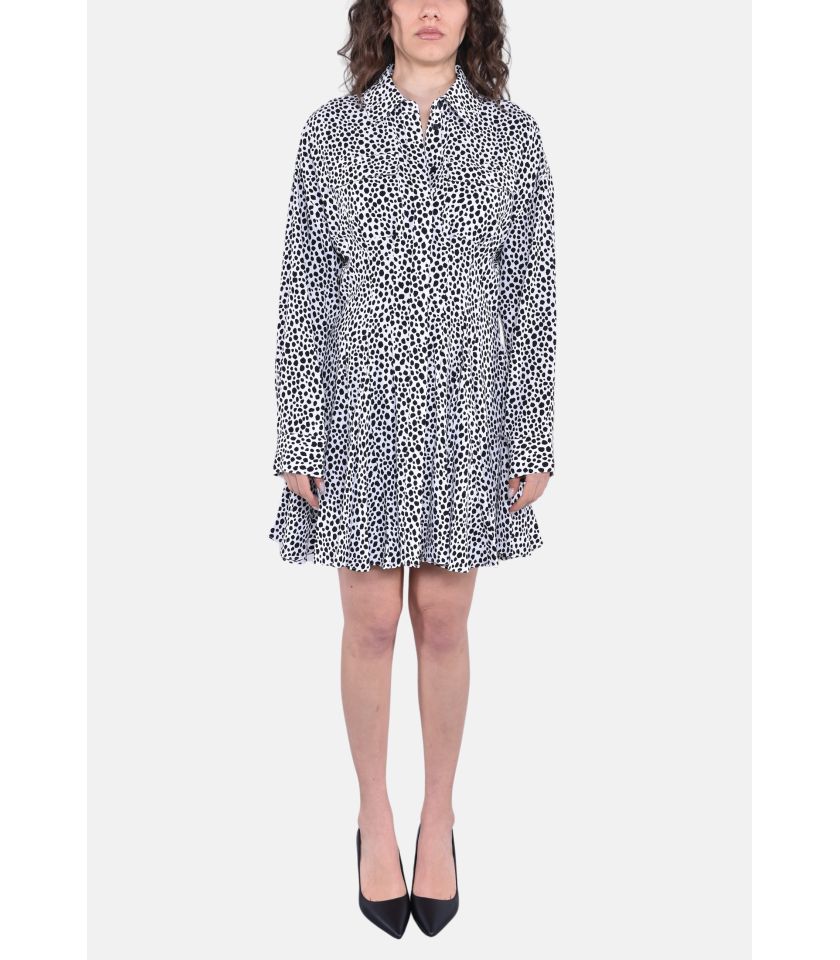 MINI PLEAT SHIRT DRESS