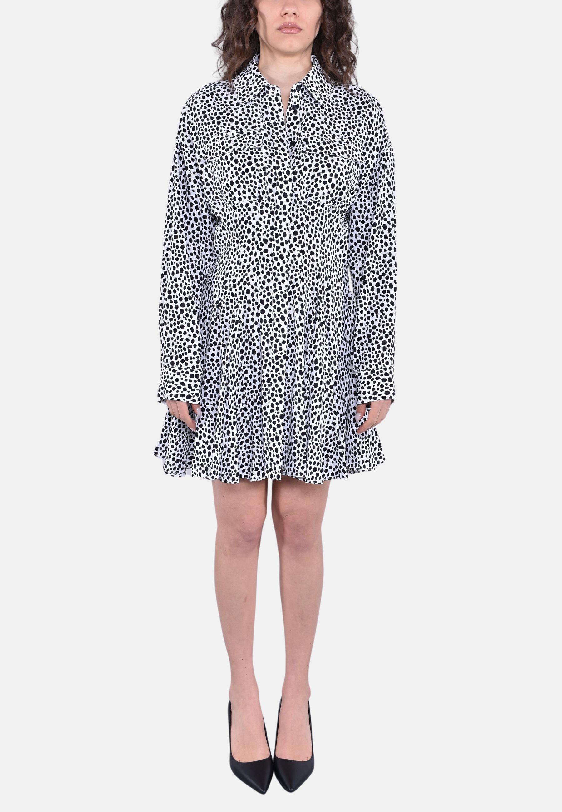 MINI PLEAT SHIRT DRESS