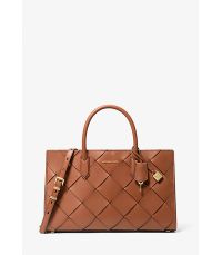 Borsa a mano Scarlett media in pelle intrecciata