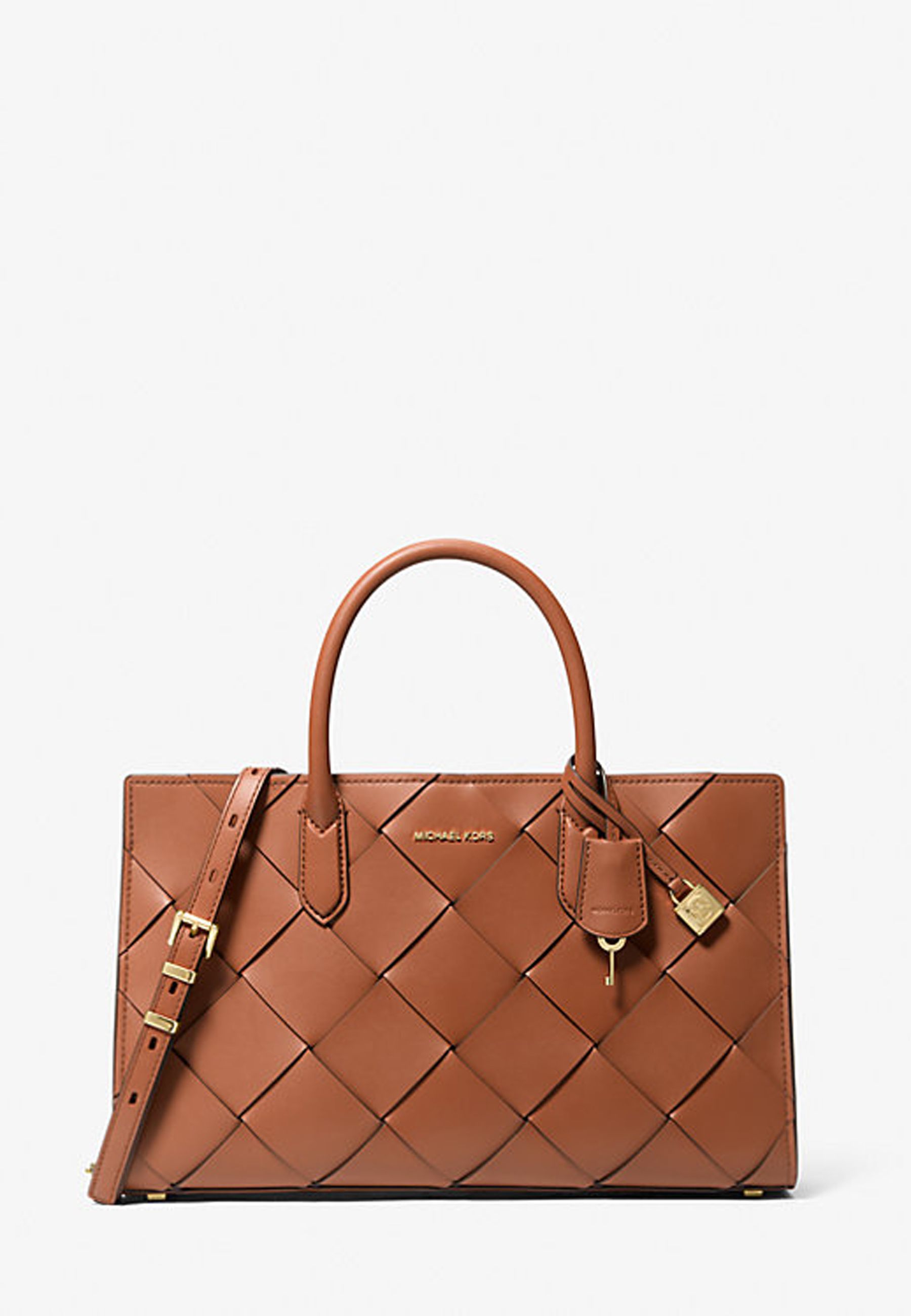 Borsa a mano Scarlett media in pelle intrecciata