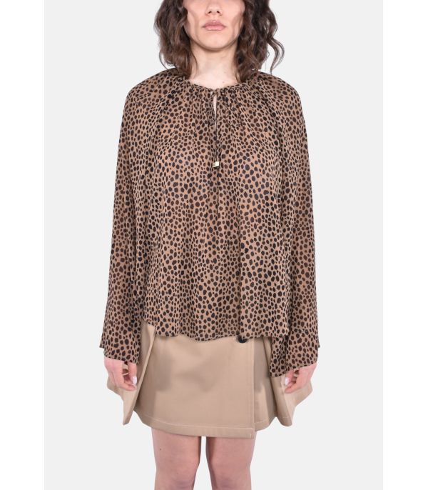 Blusa stampa leopardata
