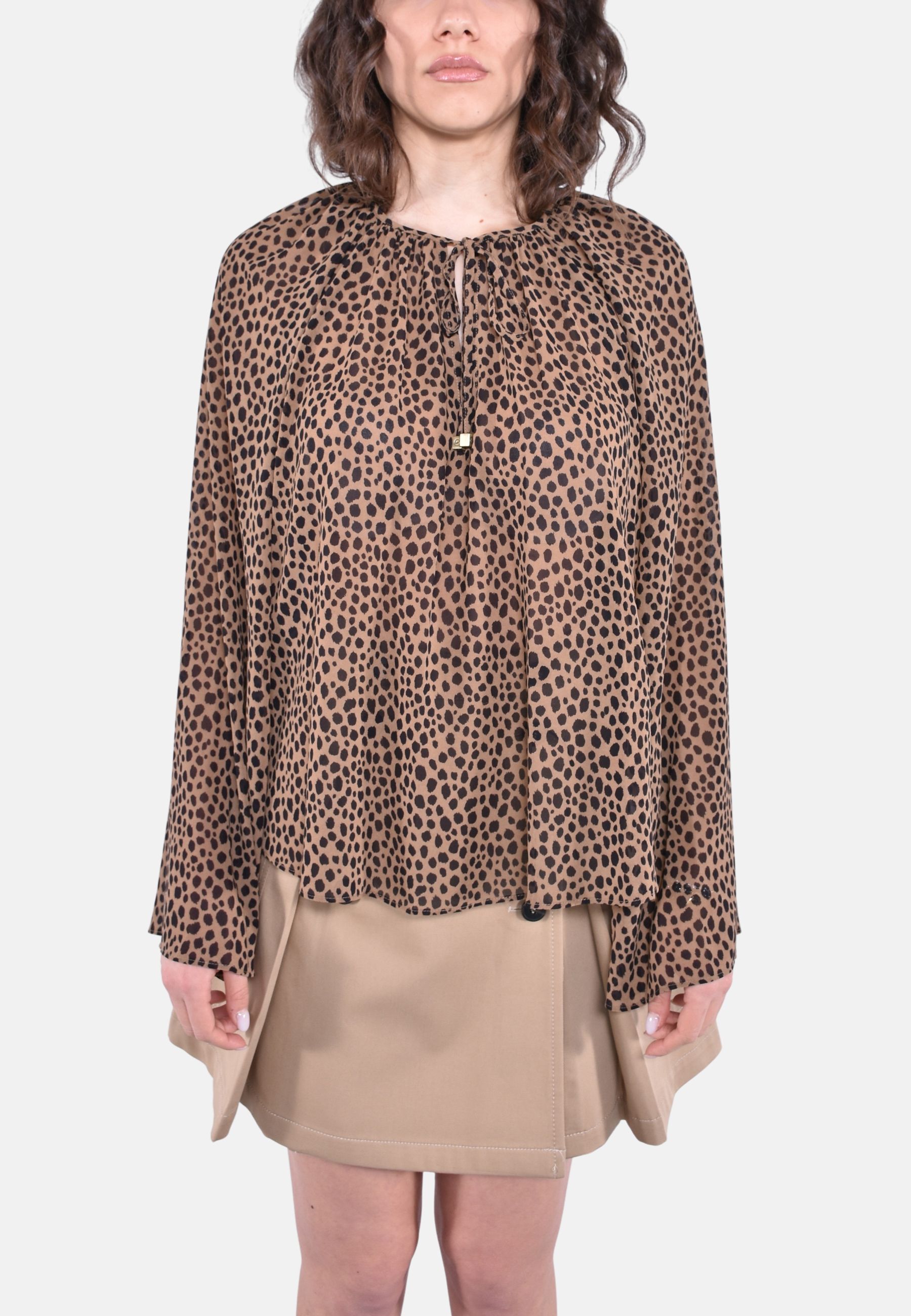 Blusa stampa leopardata