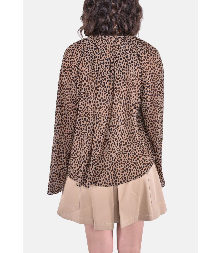 Blusa stampa leopardata