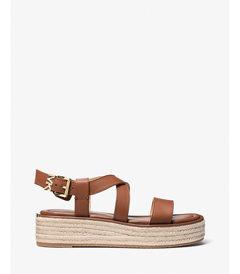 Sandalo stile espadrilla Lynne in pelle con plateau