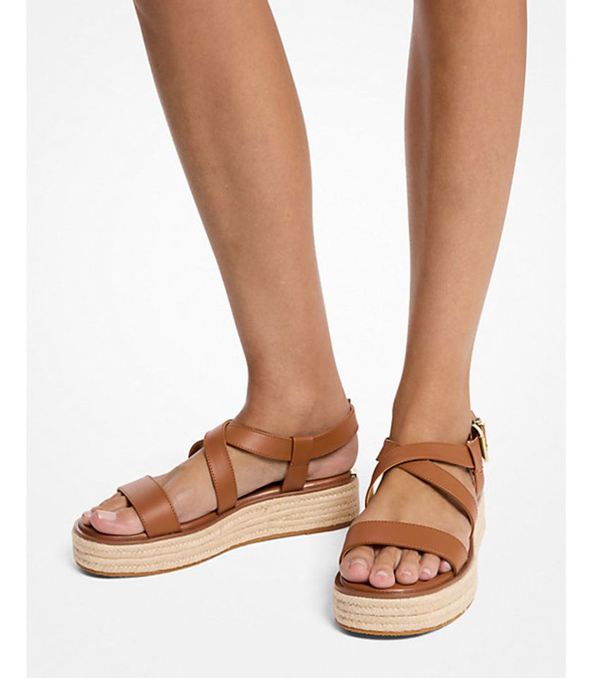 Sandalo stile espadrilla Lynne in pelle con plateau