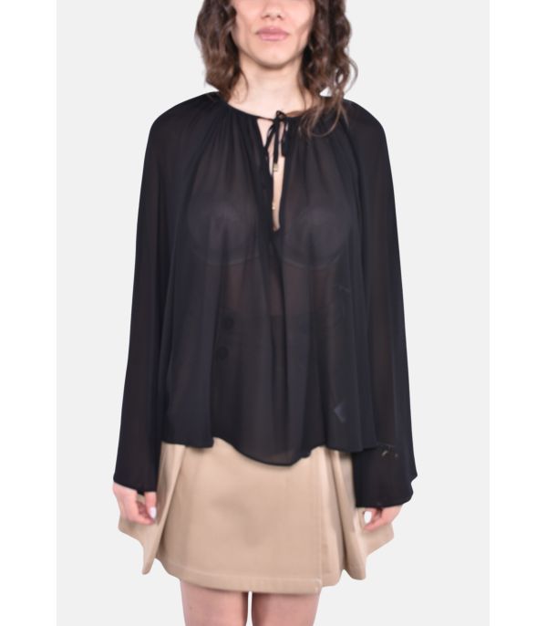 Blusa con scollo a V in...