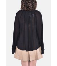 Blusa con scollo a V in georgette