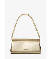 Pochette Carmine media in pelle martellata metallizzata