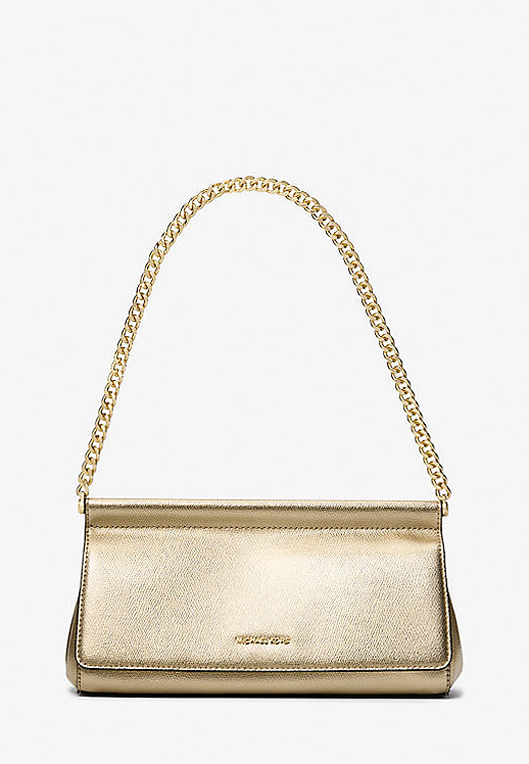 Pochette Carmine media in pelle martellata metallizzata