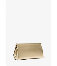 Pochette Carmine media in pelle martellata metallizzata