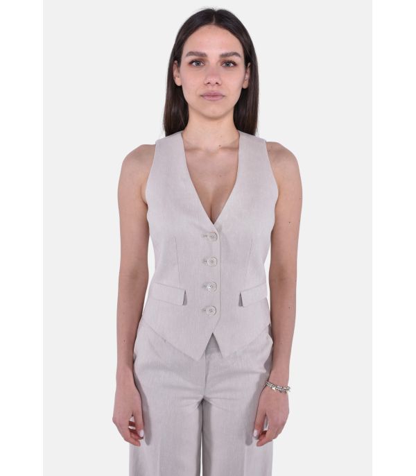 Gilet in twill di cotone e...