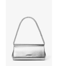 Pochette Carmine media in pelle martellata metallizzata