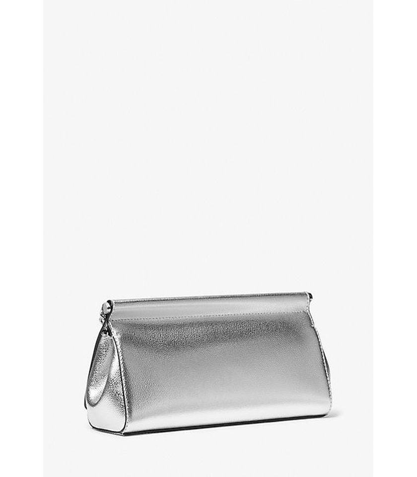Pochette Carmine media in pelle martellata metallizzata