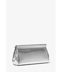 Pochette Carmine media in pelle martellata metallizzata