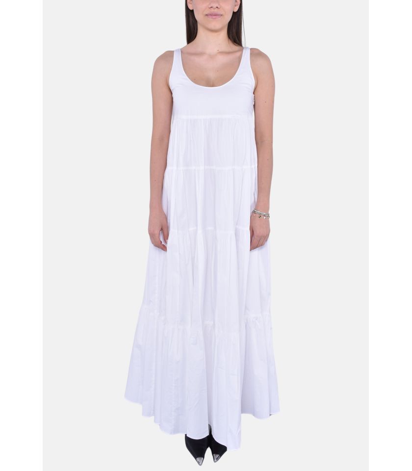 Abito a balze in cotone stretch