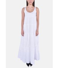 Abito a balze in cotone stretch