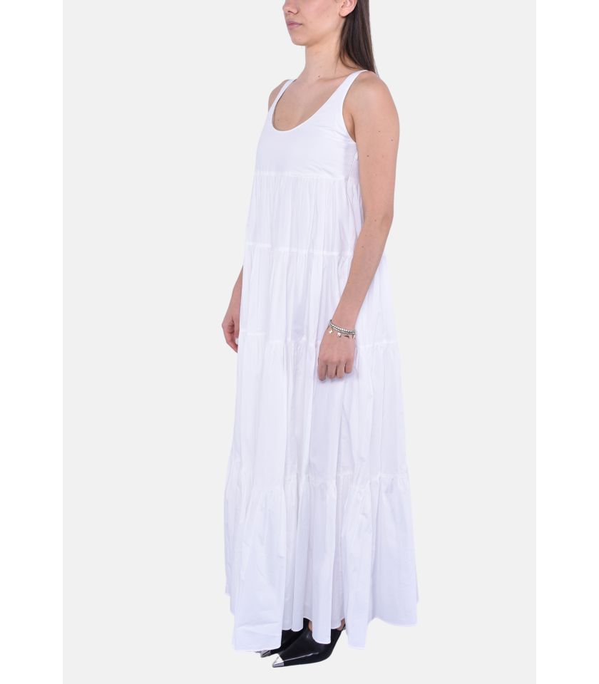 Abito a balze in cotone stretch