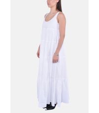 Abito a balze in cotone stretch