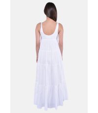 Abito a balze in cotone stretch