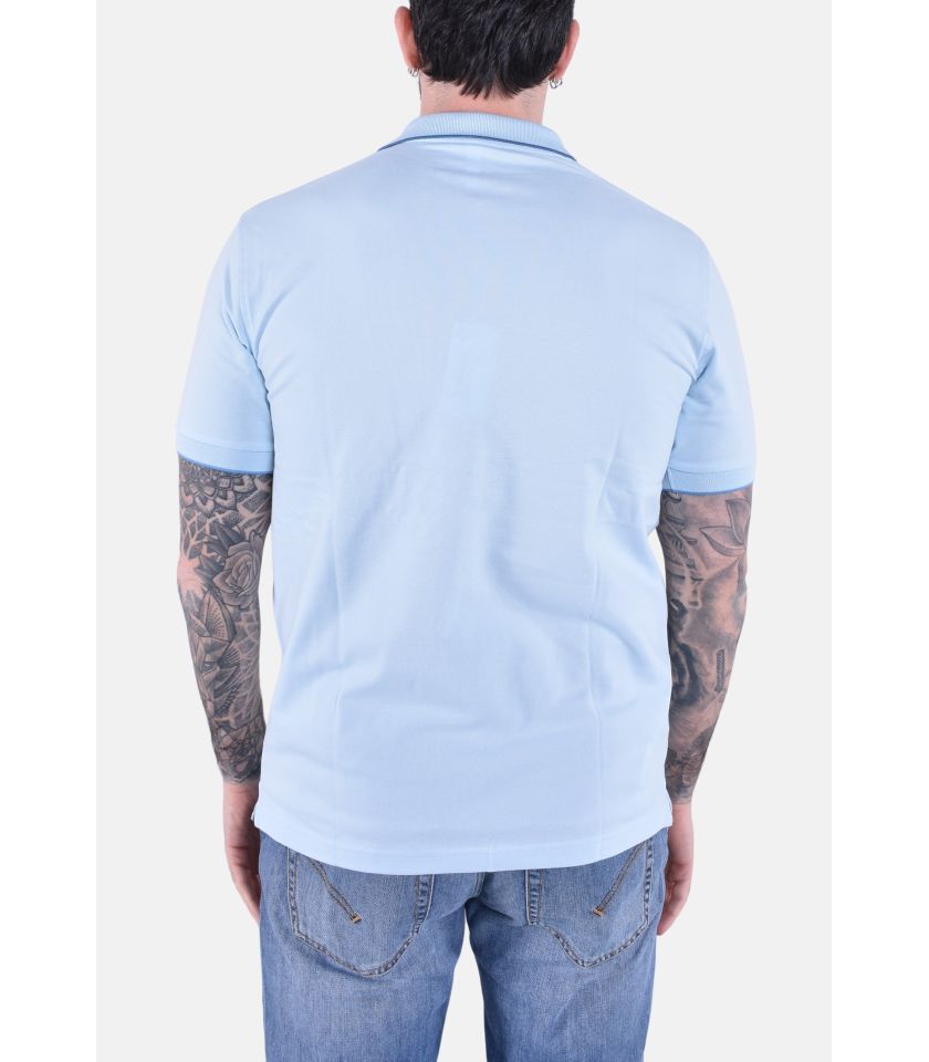POLO SMALL STRIPES ON COLLAR SHORT SLEEVES