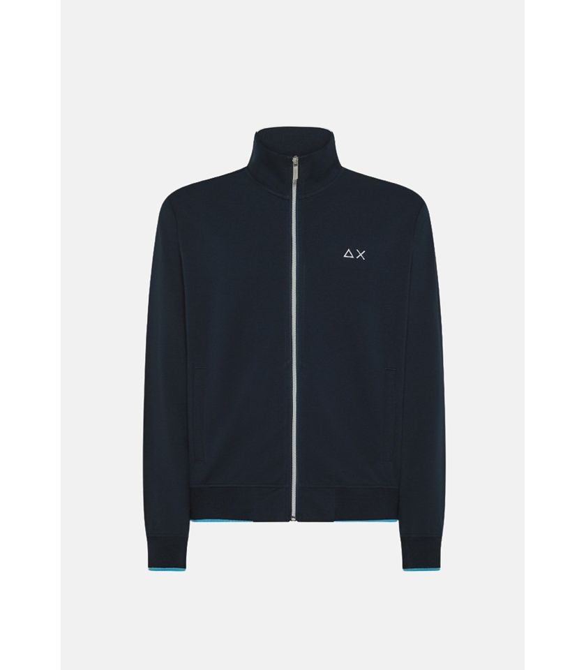 TRACK ZIP PIQUET SMALL STRIPES FLEECE