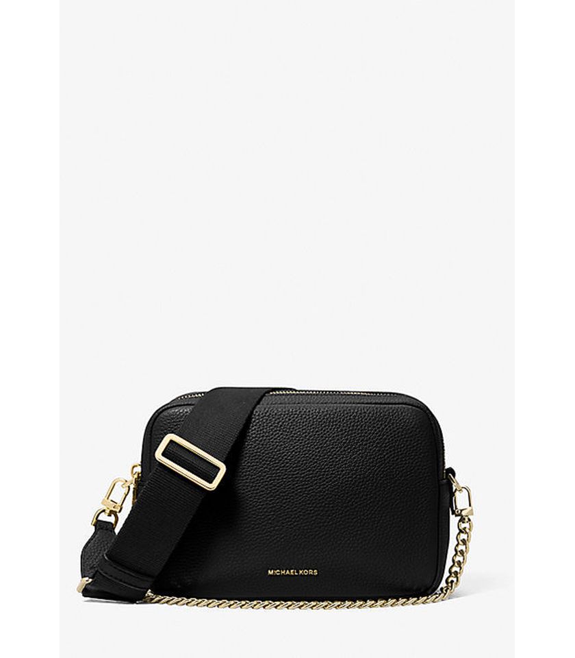 Camera bag a tracolla Bryant media in pelle martellata