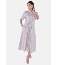 BELTED POPLIN SHIRT DRESS