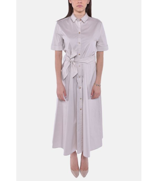 BELTED POPLIN SHIRT DRESS