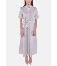 BELTED POPLIN SHIRT DRESS