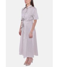 BELTED POPLIN SHIRT DRESS