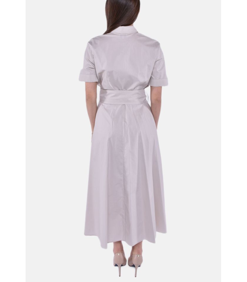BELTED POPLIN SHIRT DRESS